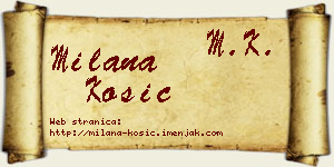 Milana Kosić vizit kartica